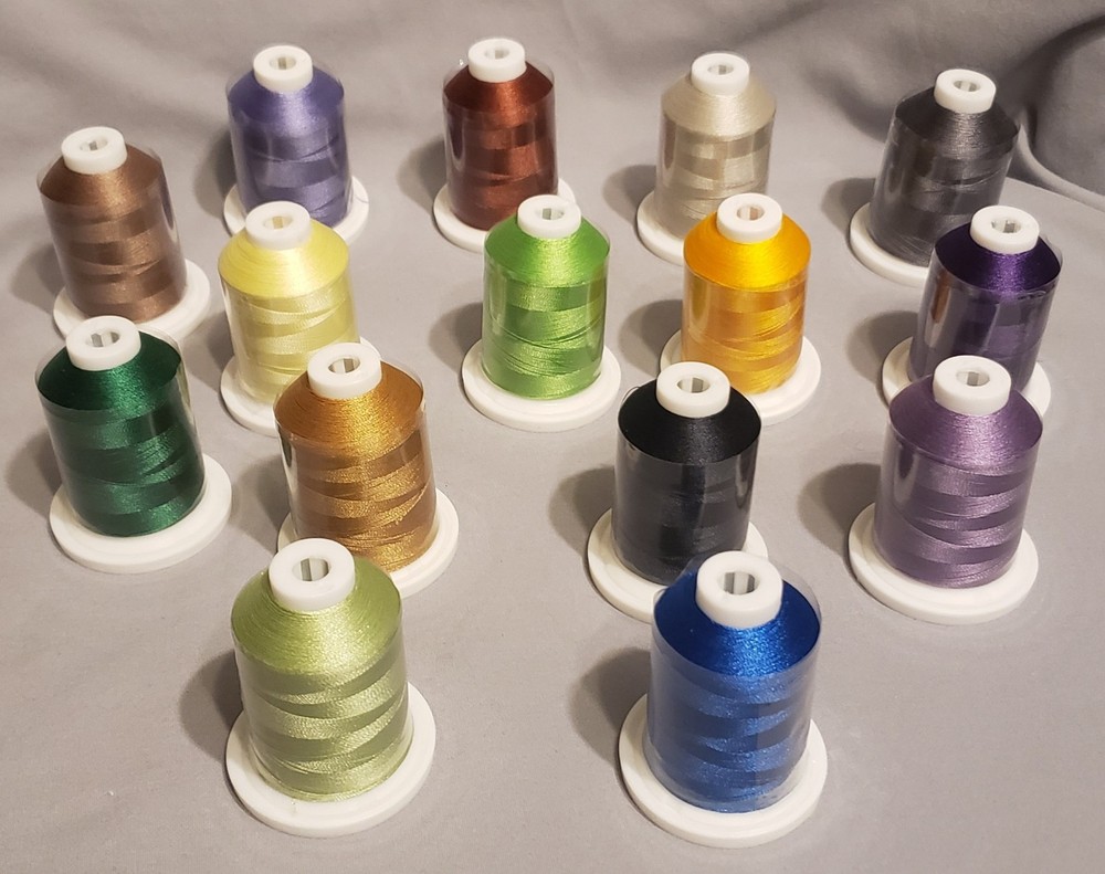 Brother Pacesetter Polyester Embroidery Machine Thread Kit 15 Spools 1100yd New