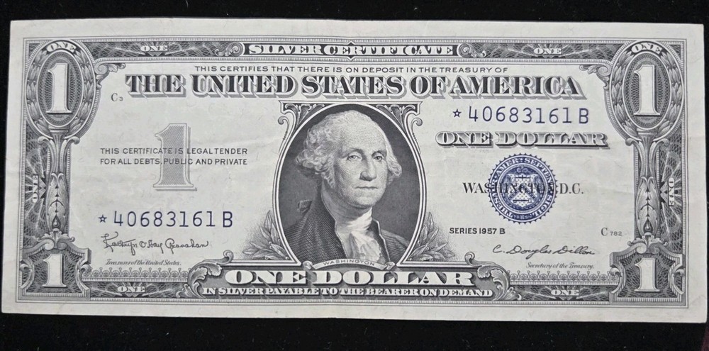 1957-B Silver Certificate Star Dollar 1.00 Extra Fine