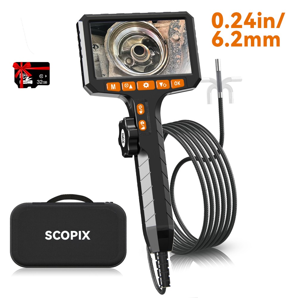 NEW SALE! 2-Way Articulating Borescope Camera w/ Light Endoscope 360° Inspection