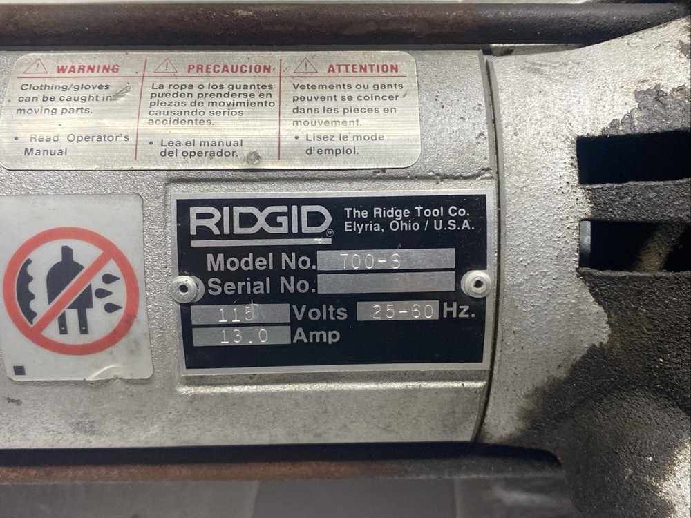 Ridgid 700 Model 700-S Electric Pipe Threader Machine Portable Works!