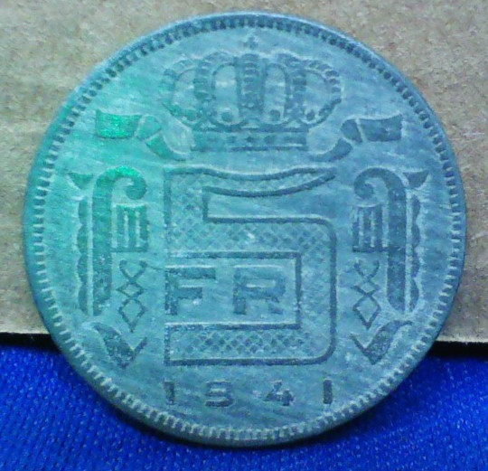1941 BELGIUM 5 FRANCS