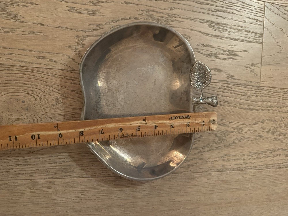Vintage Apple Trinket Dish - Silver Plated