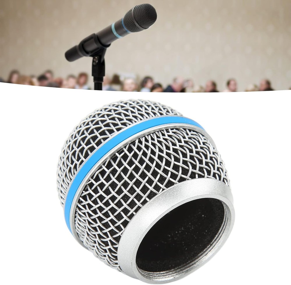 Microphone Grill, Replacement Steel Mesh Grill Head for Beta58A...