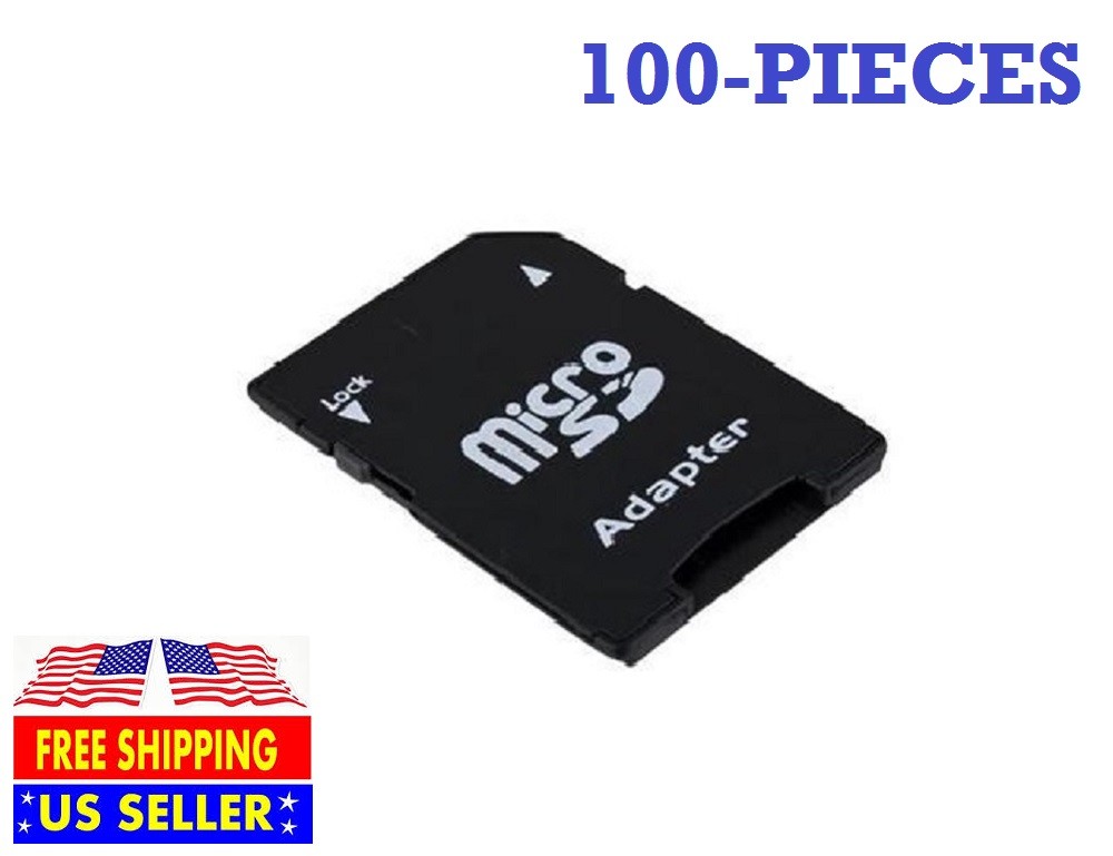 100pcs Micro SD to SD HC SDHC Memory Card Adapter Reader - NEW - MicroSD Adapter