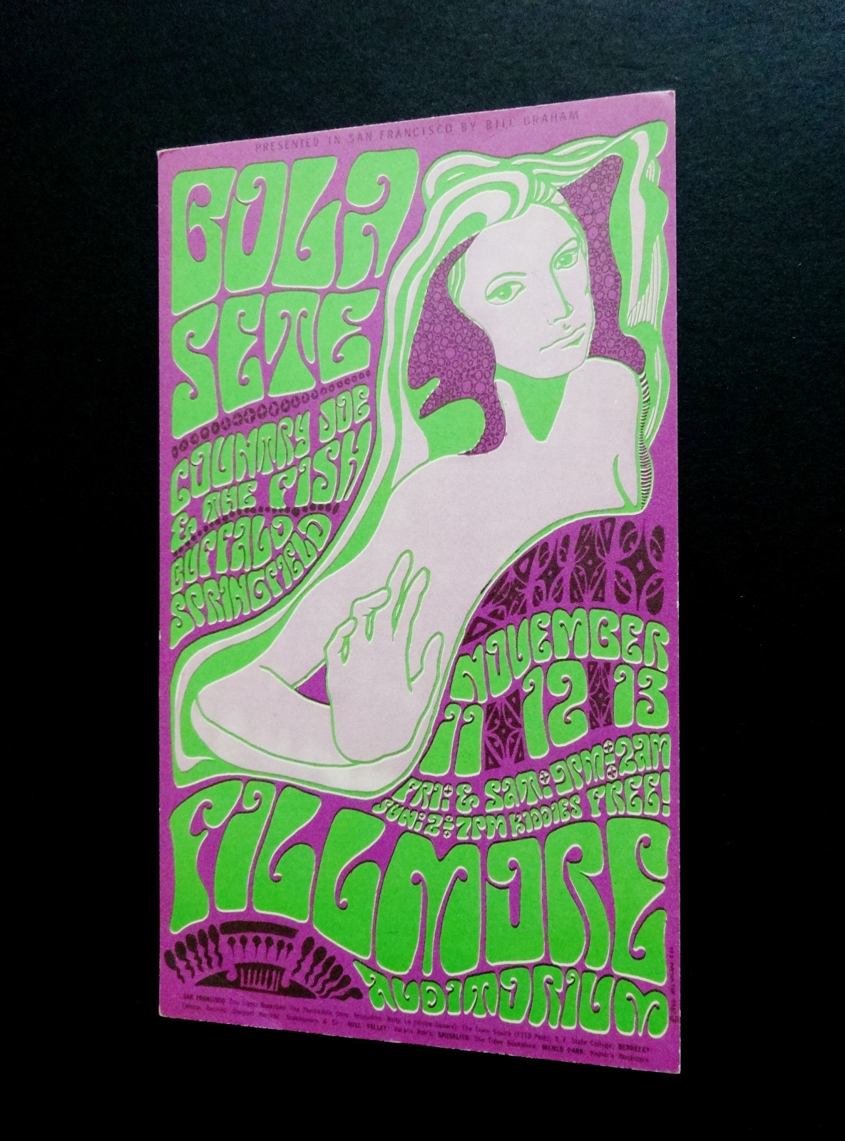 Bill Graham Fillmore Postcard Handbill BG 36 Buffalo Springfield Neil Young 1966