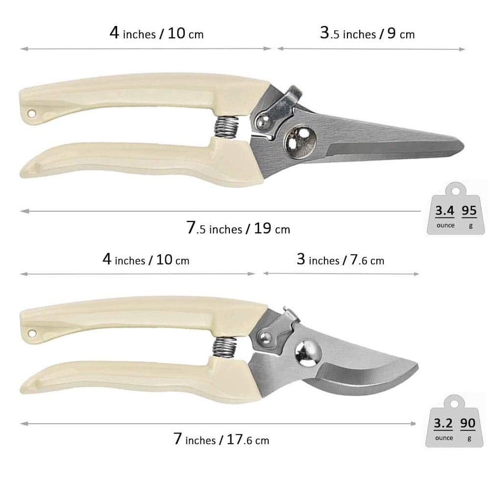 2-Pack Premium Gardening Pruning Shears Set - Includes Straight Blade Scissor...