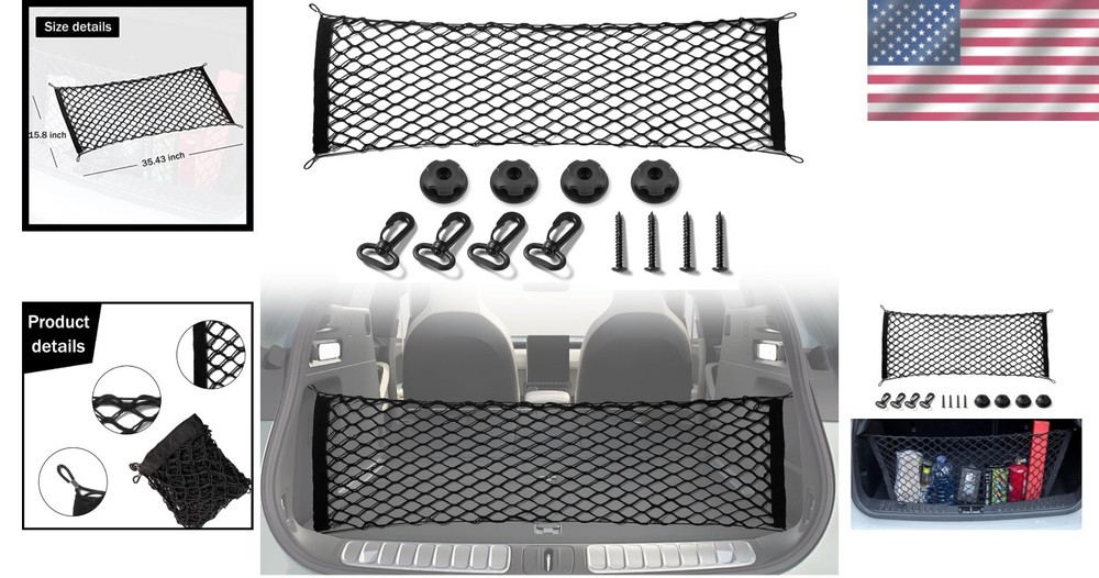 Cargo Net Stretchable, Car Exterior Accessories, Adjustable Elastic Trunk Sto...
