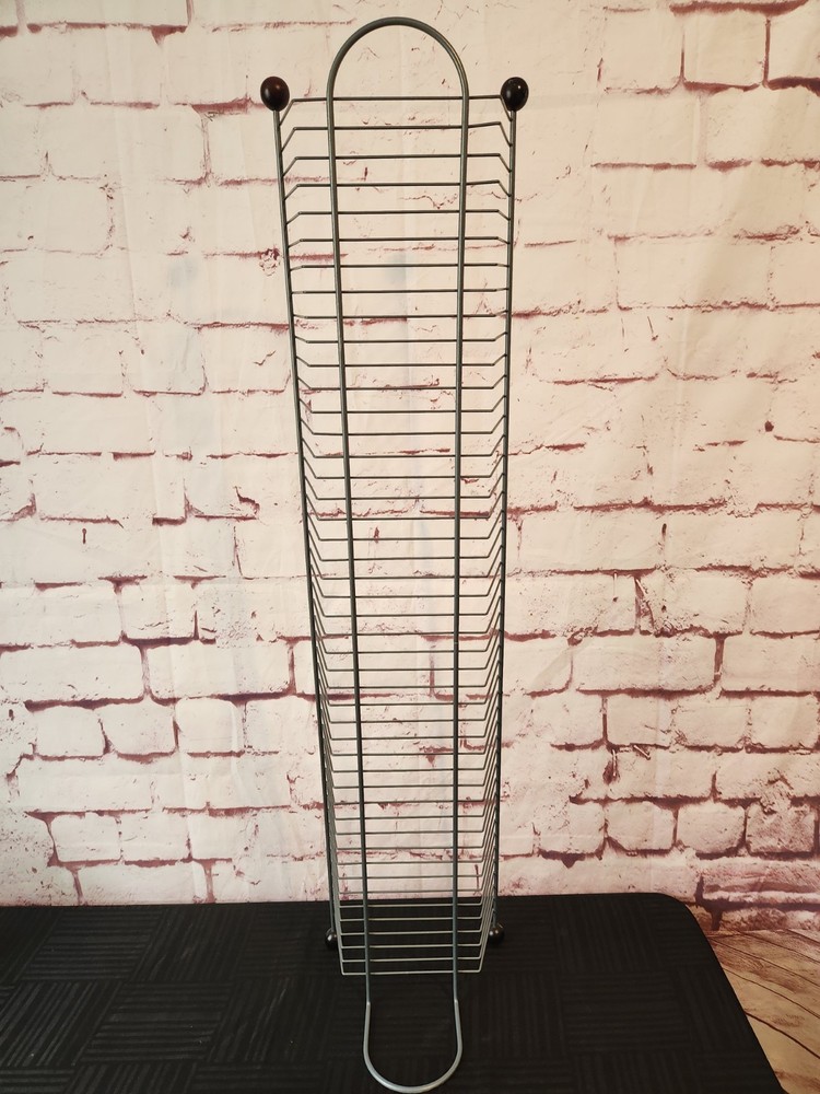 Wire DVD Tower Storage Rack Holds 45 DVDs 38” Tall