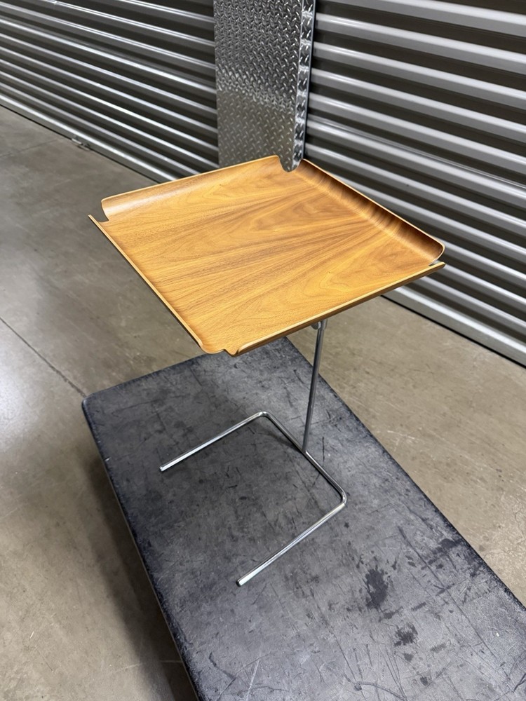 Authentic Herman Miller Walnut Adjustable Height Nelson Tray Table With Box
