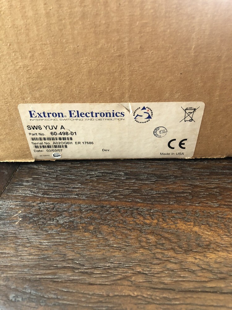 Extron SW 6AV RCA Six Input A/V Switcher