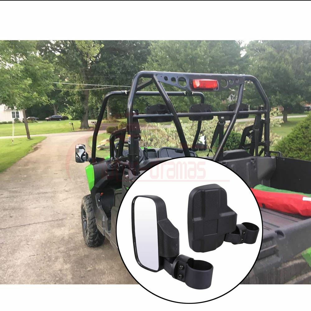 2pcs Universal UTV ATV Rear View Mirror Side Mirror 1.75" 2" Roll Bar Adjustable