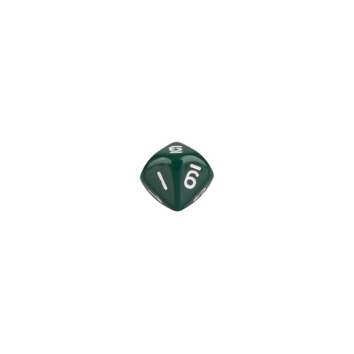 10-Sided Dice - Trapezohedron - W10 - 0-9 - Green
