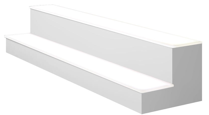 48" 2 Tier LED Lighted  Liquor Display Shelf - White Finish