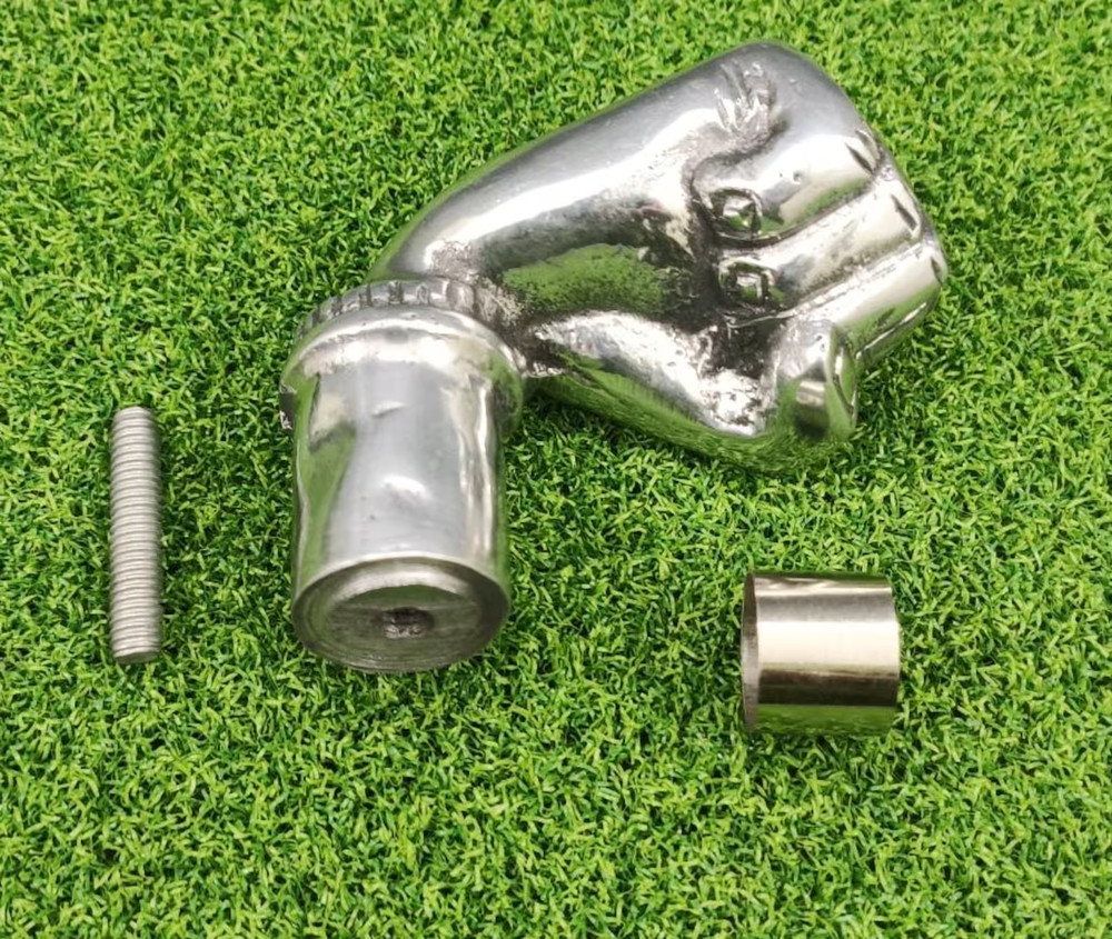 Chrome Finished Fist Walking Stick Handle – Solid Brass Cane Top Replacement