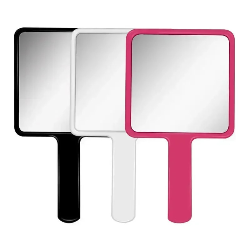 Eyelash Extension Handheld Makeup Mirror Square Makeup Vanity Mirror with Handle