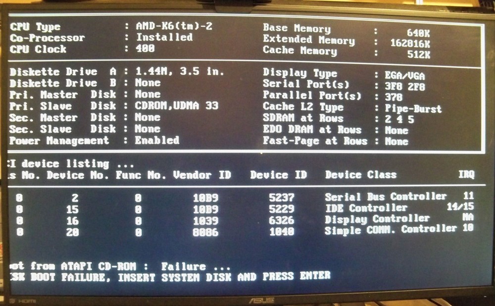 SuperPower SP-A586B Rev A Socket 7 Motherboard + GPU + CPU + RAM + Cables TESTED