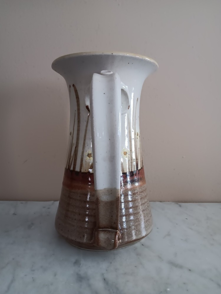 Studio Handcrafted Pottery Handpainted Signed 8 1/2" Pitcher