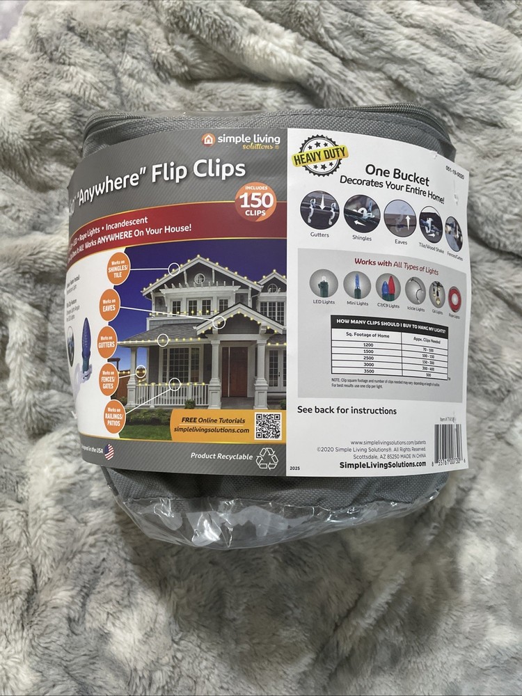 Pro Anywhere Flip Clips Light Gutter Clips Hooks Heavy Duty Max Pro 150pc Deck
