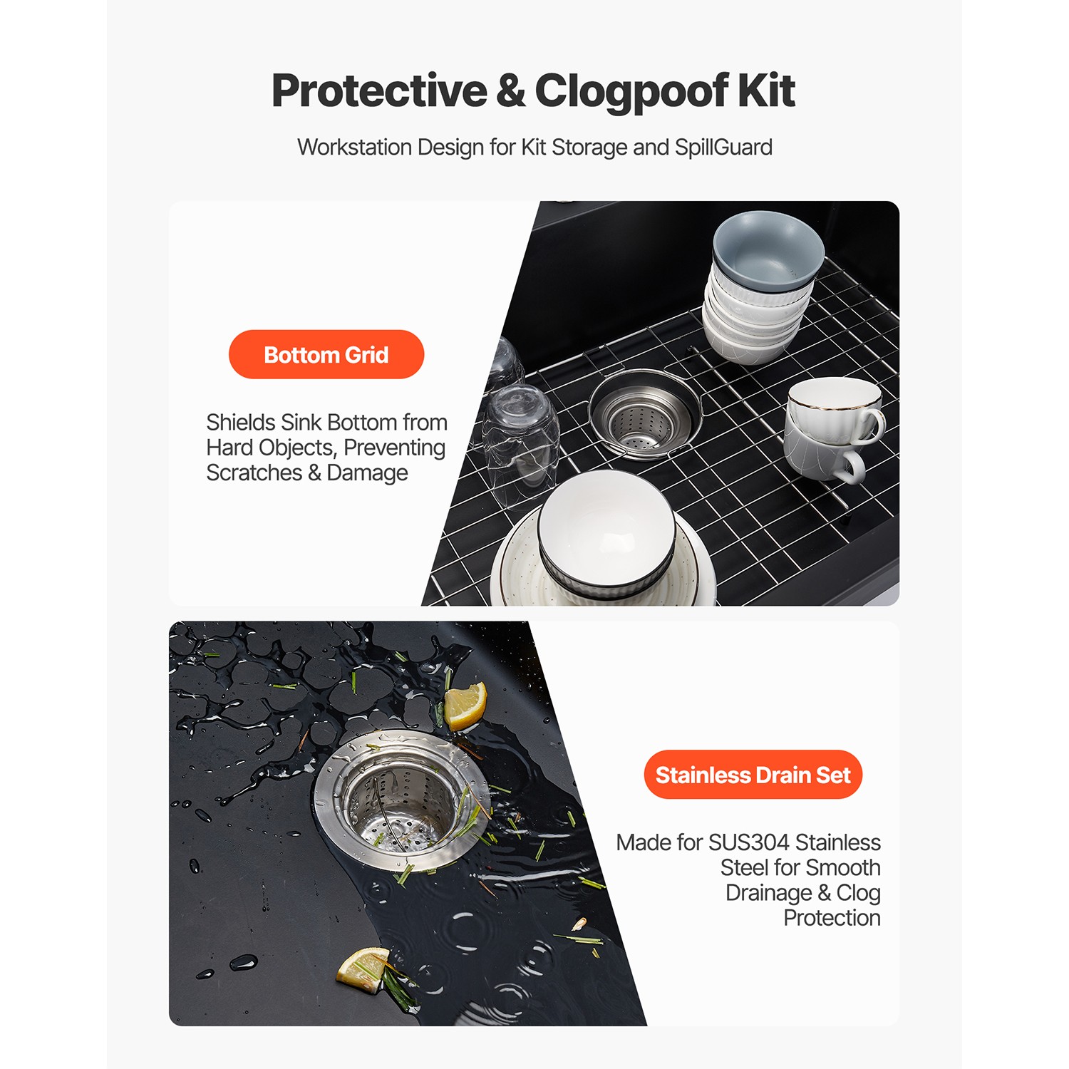 33 inch Granite Kitchen Sink Top Mount Single Bowl Drop-In Basin for RV Bar