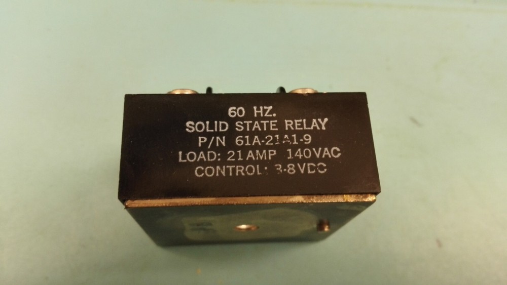 61A-21A1-9 SOLID STATE RELAY CONTROL 3-8VDC LOAD 21AMPS 140VAC TELEDYNE RELAY