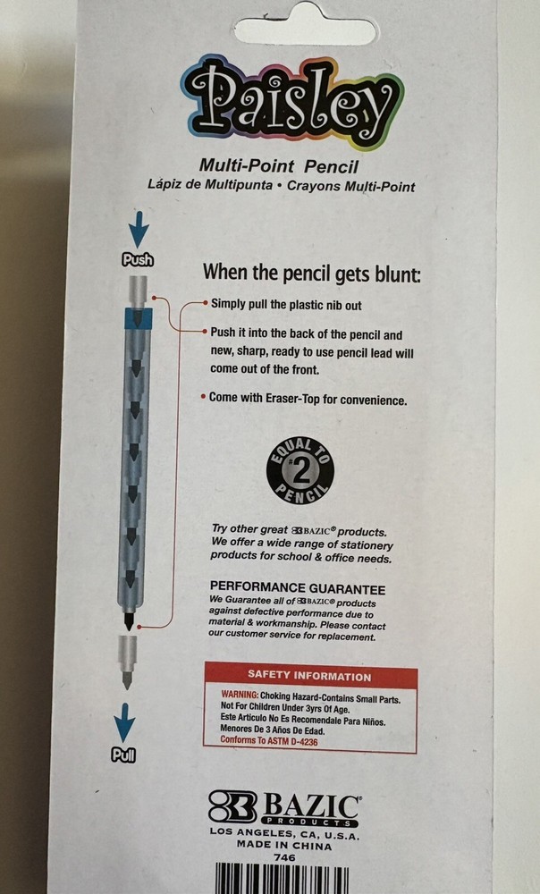 New Bazic Pasley 2 Pk Multipoint Pencil