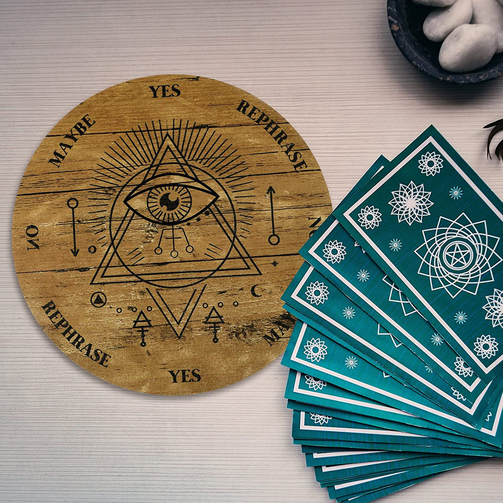 Jetec Wooden Pendulum Board Dowsing Divination Pendulum Witchcraft Altar Supplie