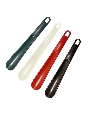 4pc colorful Plastic Shoe Horn Long Handle, 9.8 Inch Portable Travel Shoe Horn