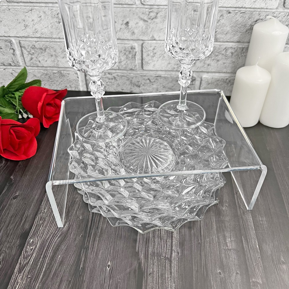Plymor Clear Acrylic Rectangular Display Riser, 3" H x 9" W x 6" D (1/4" thick)