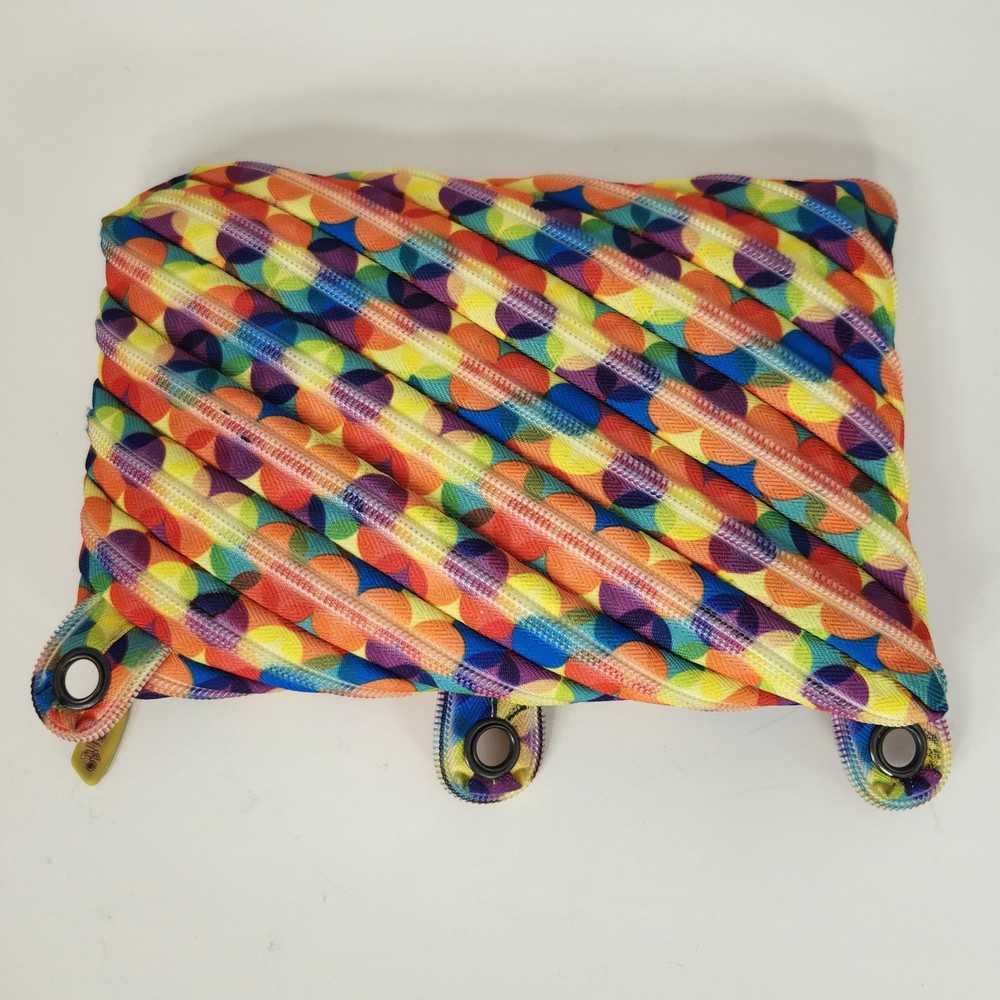 Zipit Monster Pencil Case Rainbow Circle Bubble PHONE Bag Storage