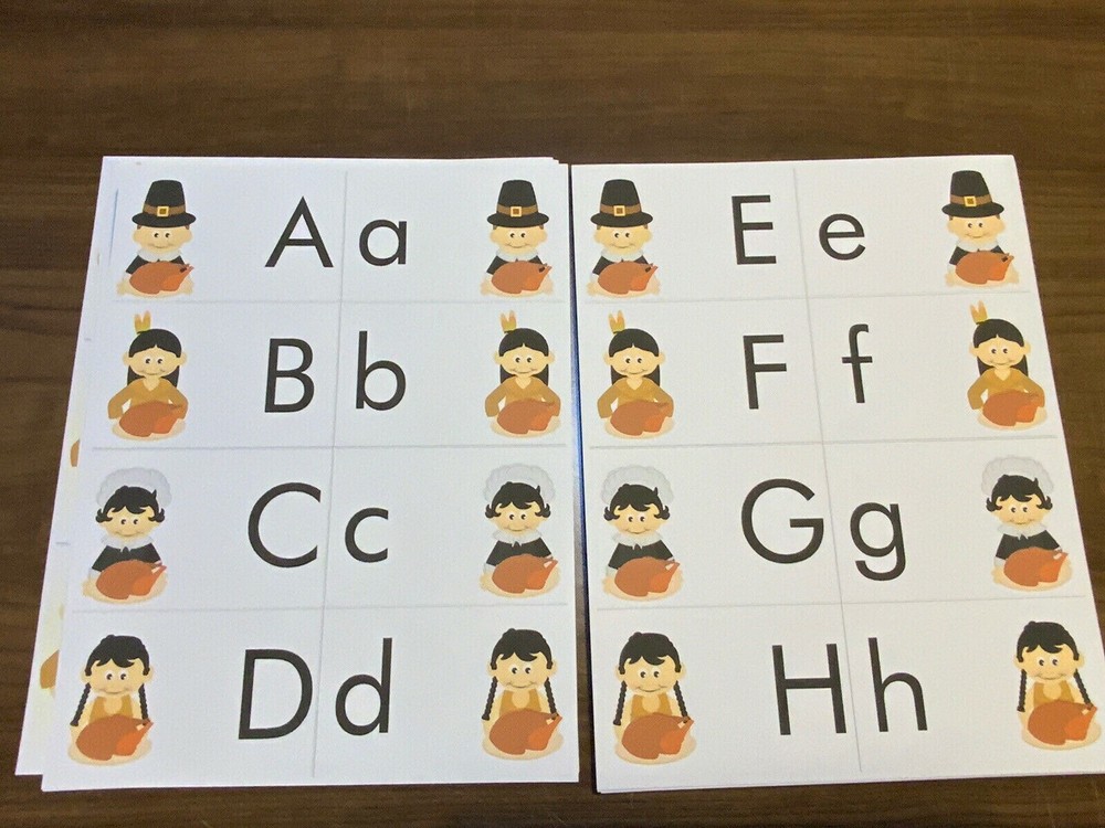UPPER & LOWER CASE MATCH - Cards for Learning Center - 52 laminated cards