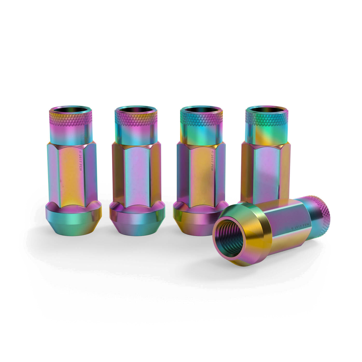 (20) 12x1.25 Lug Nuts | Neochro Neochrome Cone Seat | Extended Tuner Open End
