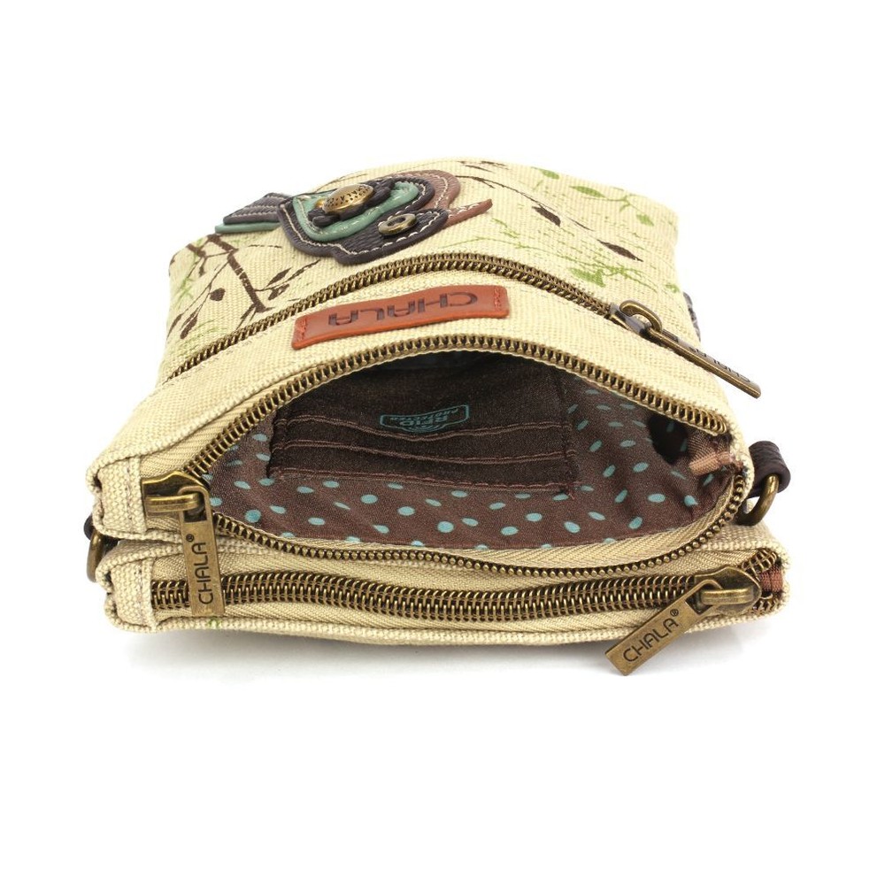Chala Double Pocket Cellphone Crossbody Purse Adjustable Strap NWT