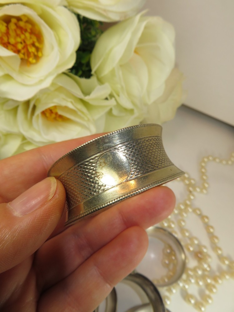 5 Silver Plated Numbered Napkin Rings. Number 2-6