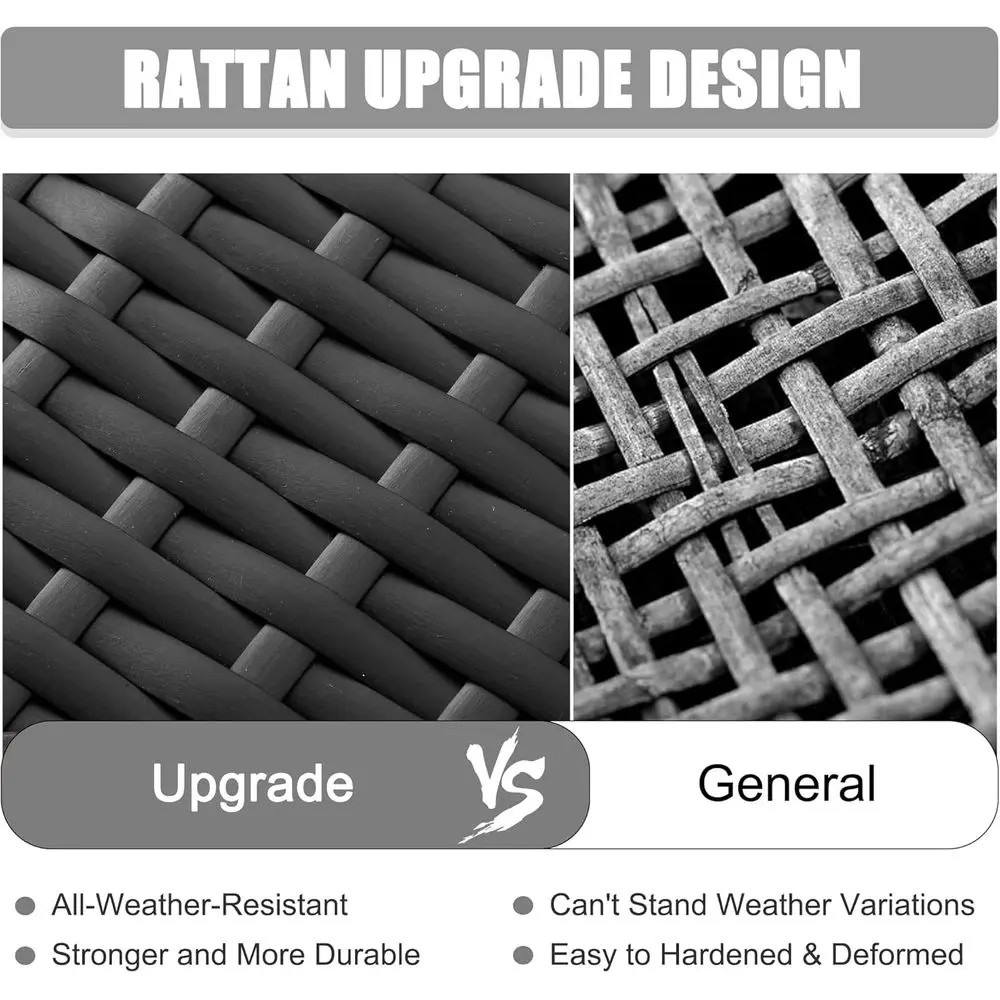 15pc Patio Furniture Set Rattan Wicker Sectional Sofa Fire Pit Table Outdoor