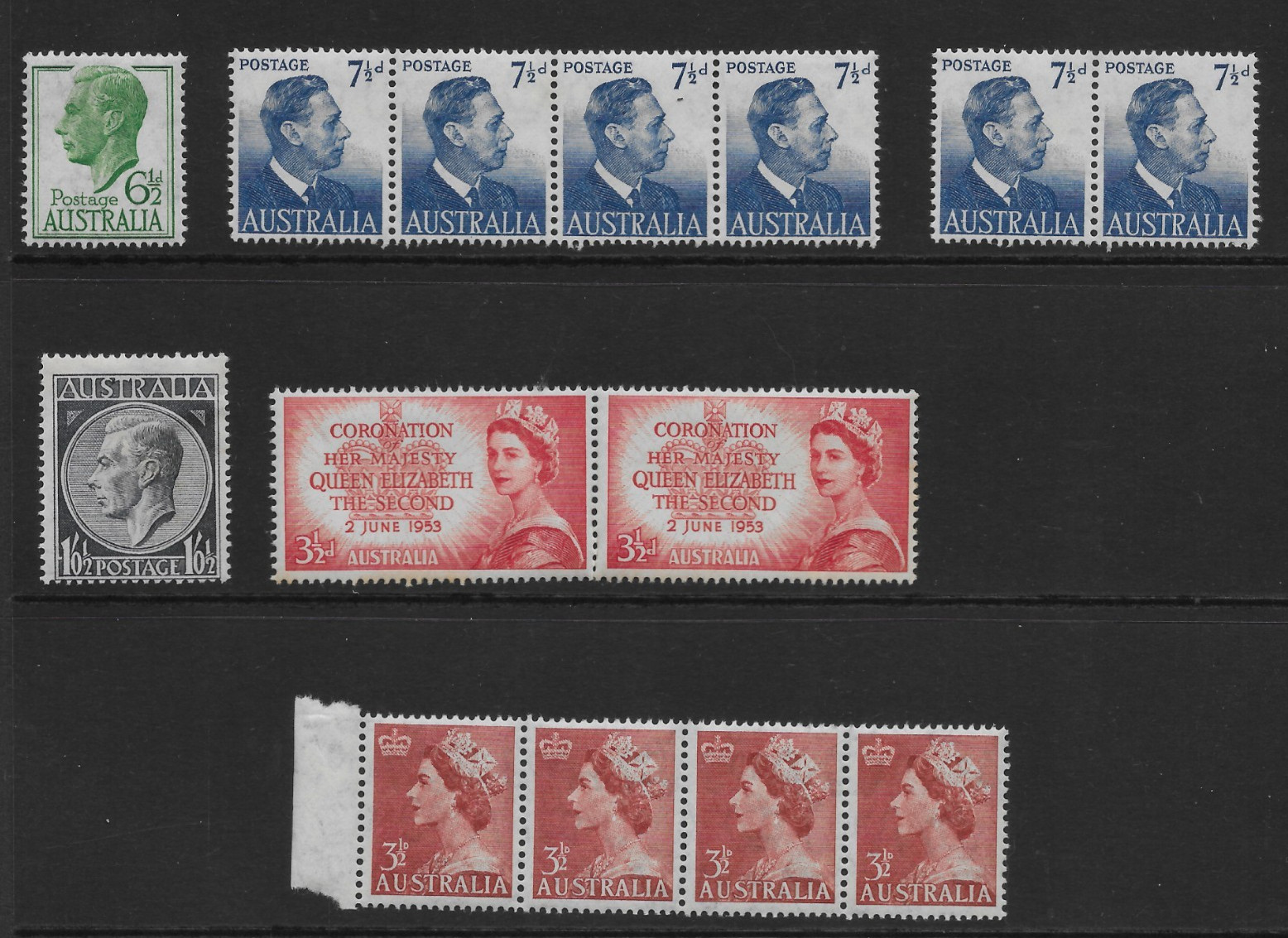 AUSTRALIA VARIOUS GEORGE VI & ELIZABETH II MNH ISSUES 1942 - 1953