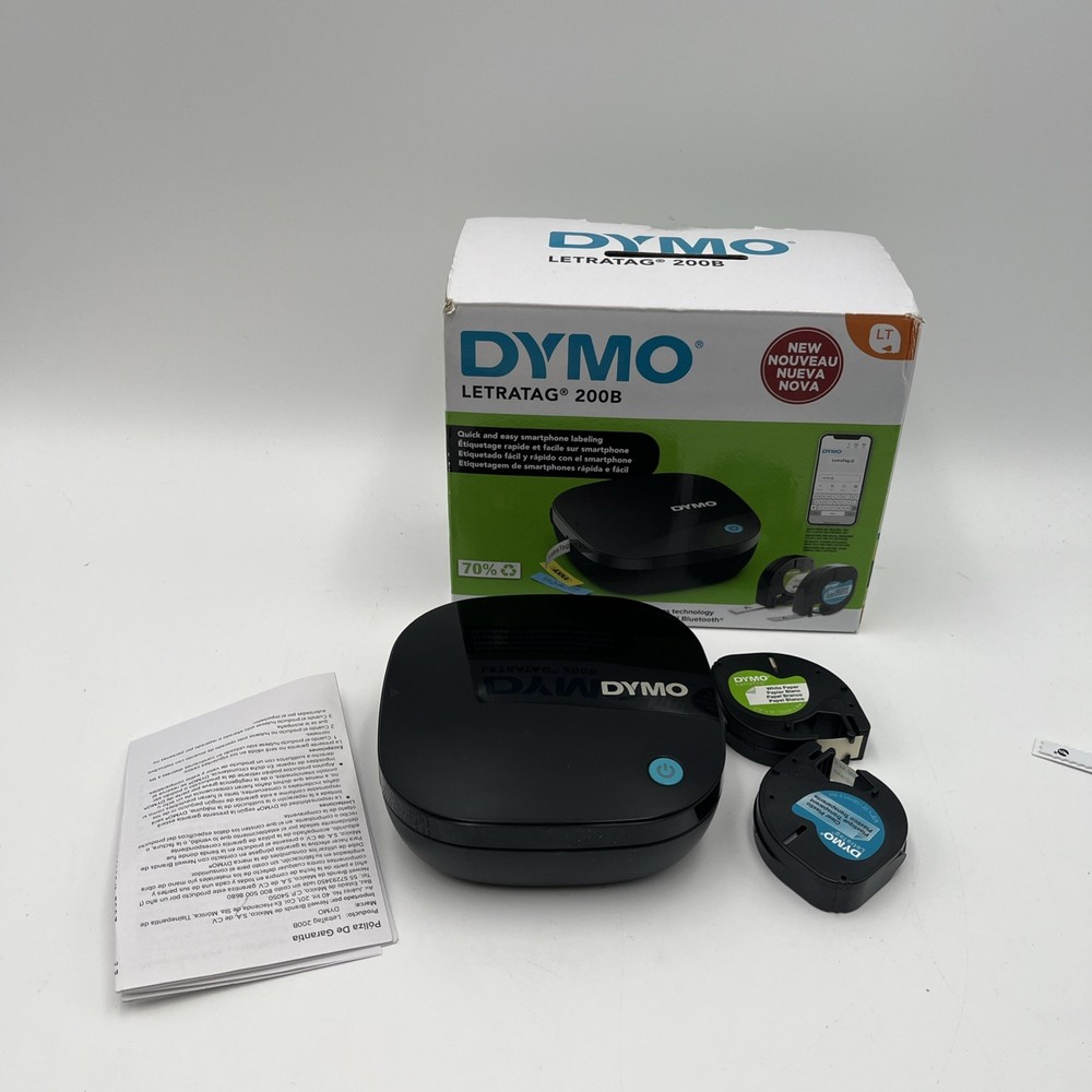 DYMO LetraTag 200B Label Maker, Wireless- iOS/Android, Includes 2 Label Tapes