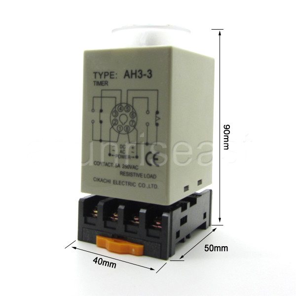 DC24V 30 Seconds 0-30S Power On Delay Timer Time Relay AH3-3 + Socket Base8-PIN