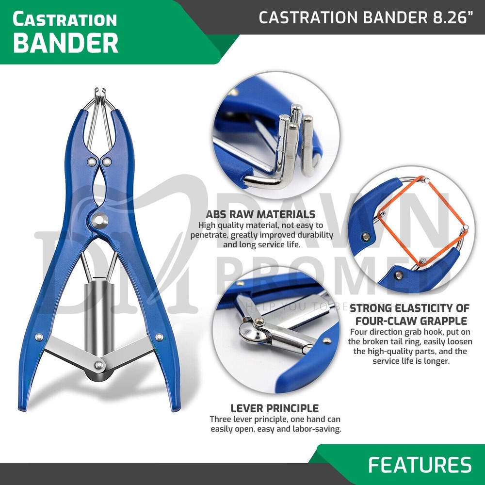 Elastrator Castration & Tail Docker Pliers Livestock Snap Plier German Grade