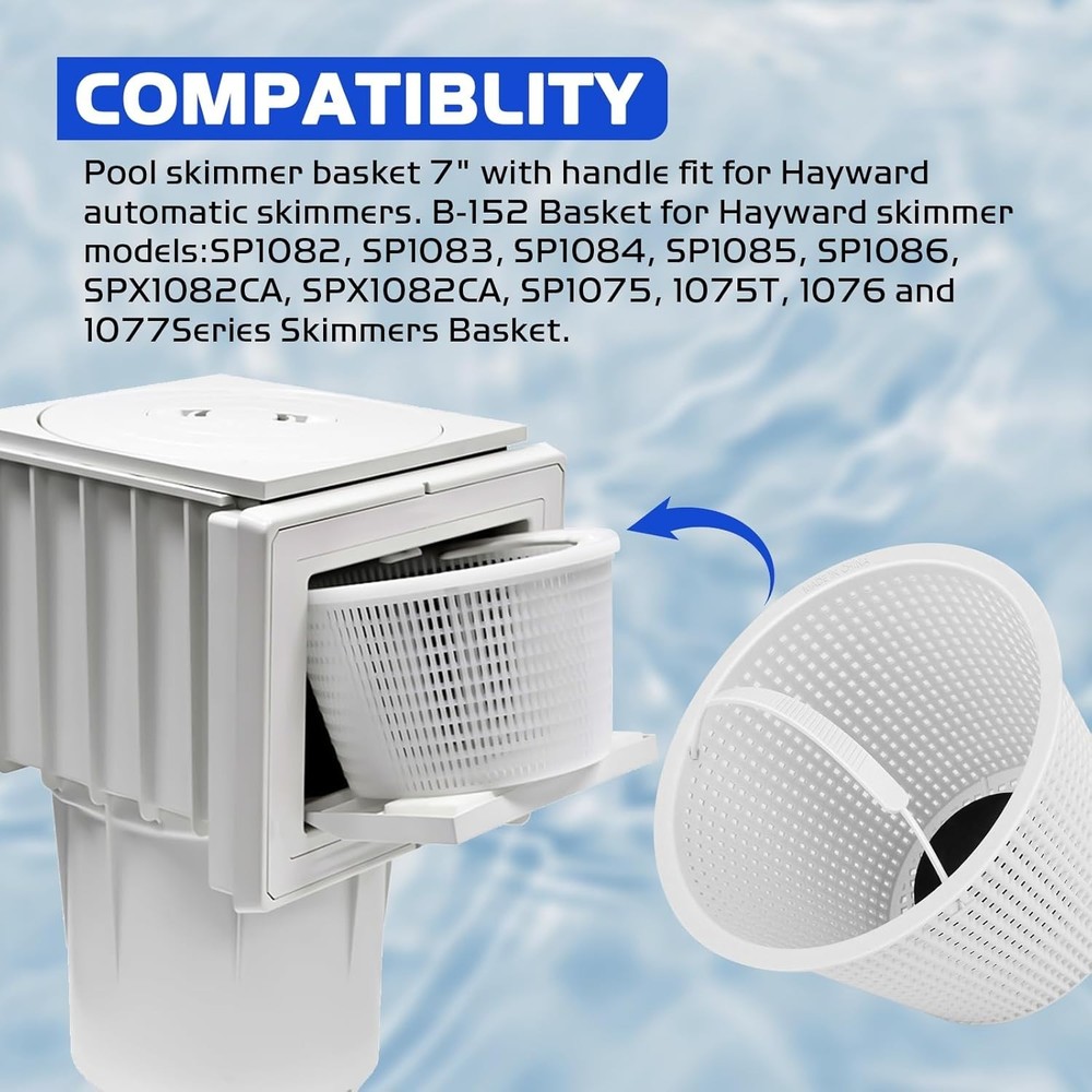 Weighted 7-Inch Pool Skimmer Basket - Durable Replacement for Hayward Models