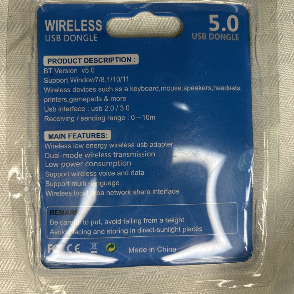 USB Bluetooth 5.0 Adapter Dongle for PC Audio Speaker Headset Keyboard Mouse