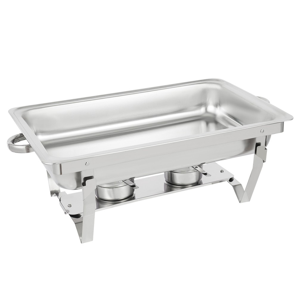 Foldable Frame Stainless Steel Buffet Set, 4.76 Quart(Each), Silver