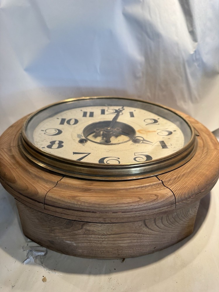 Unusual Antique Gallery Wall Clock With Visible Escapement