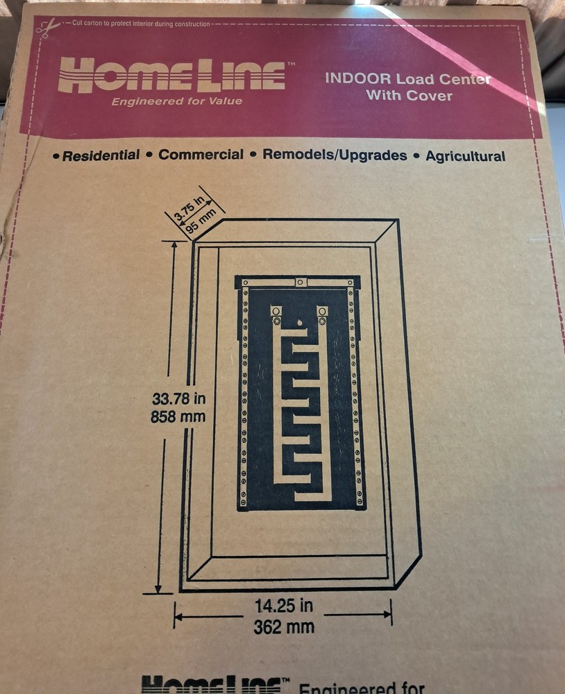 HomeLine Square D Indoor Load Center Electrical Panel Plug-on Neutral Ready New