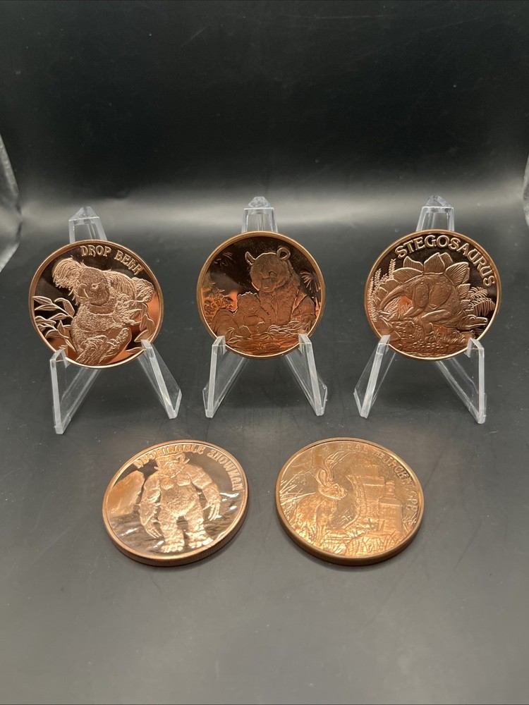 (5) 1 Ounce Copper Rounds