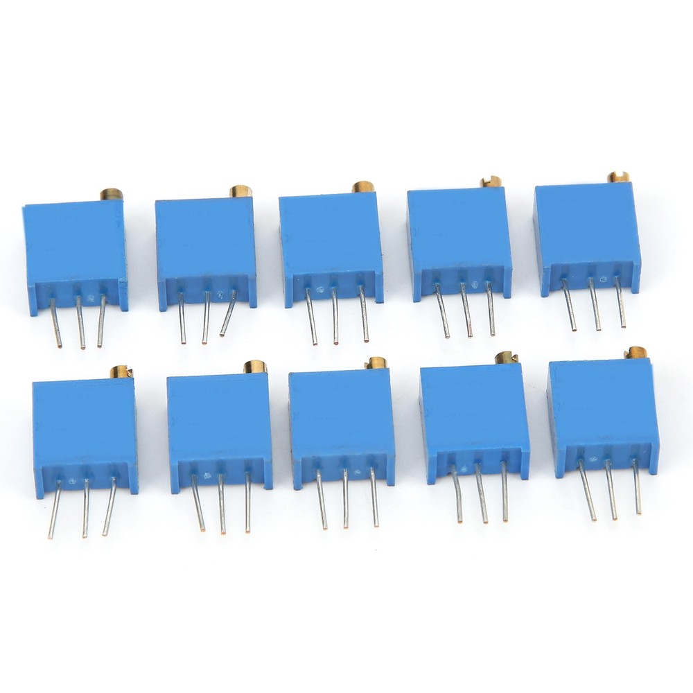 50pcs Variable Resistor 10 Values 3296W Regulating Resistance Trimmer Tool Part