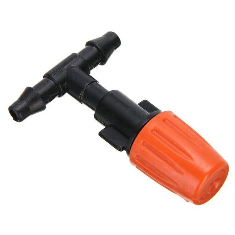 20/50pcs Single Orange Adjustable Atomizing Nozzle With Connector + 4/7 Pipe Tee