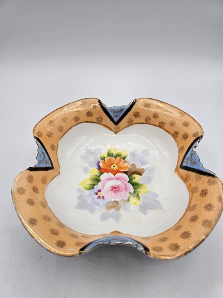 VTG. Noritake 3-Footed Bowl Rose Pattern
