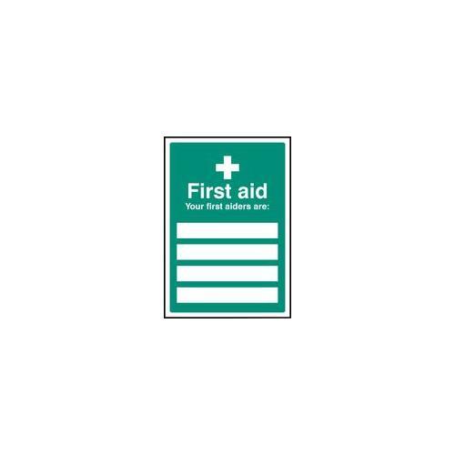 RT06153 Sign Your First Aid Are Rigid Plastic 16004H