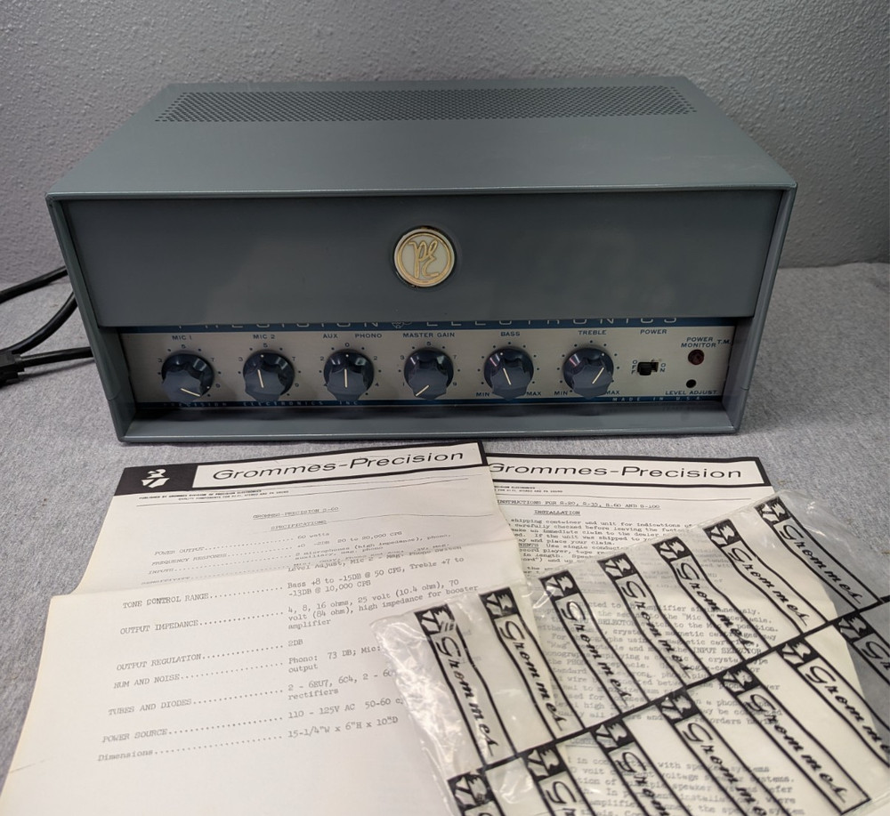 Grommes Precision S-60 60w Vacuum Tube Amplifier - Untested