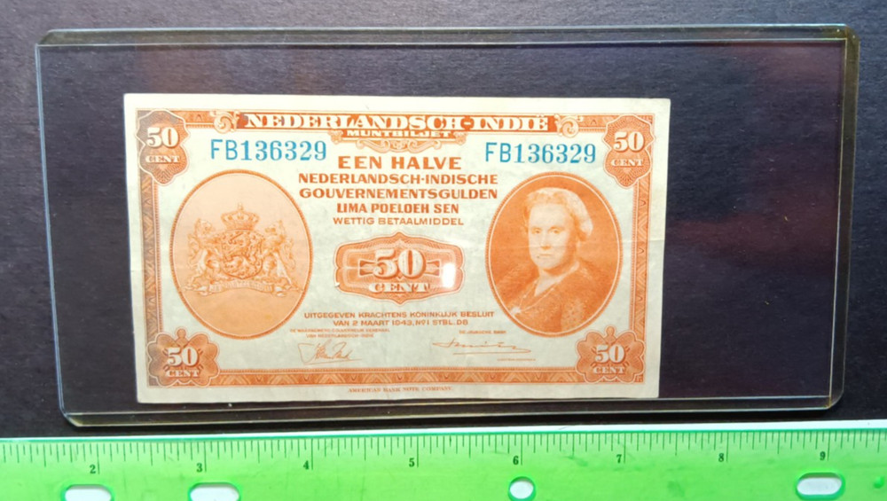 Netherlands1943 Indies 50 cent CIRC VGood
